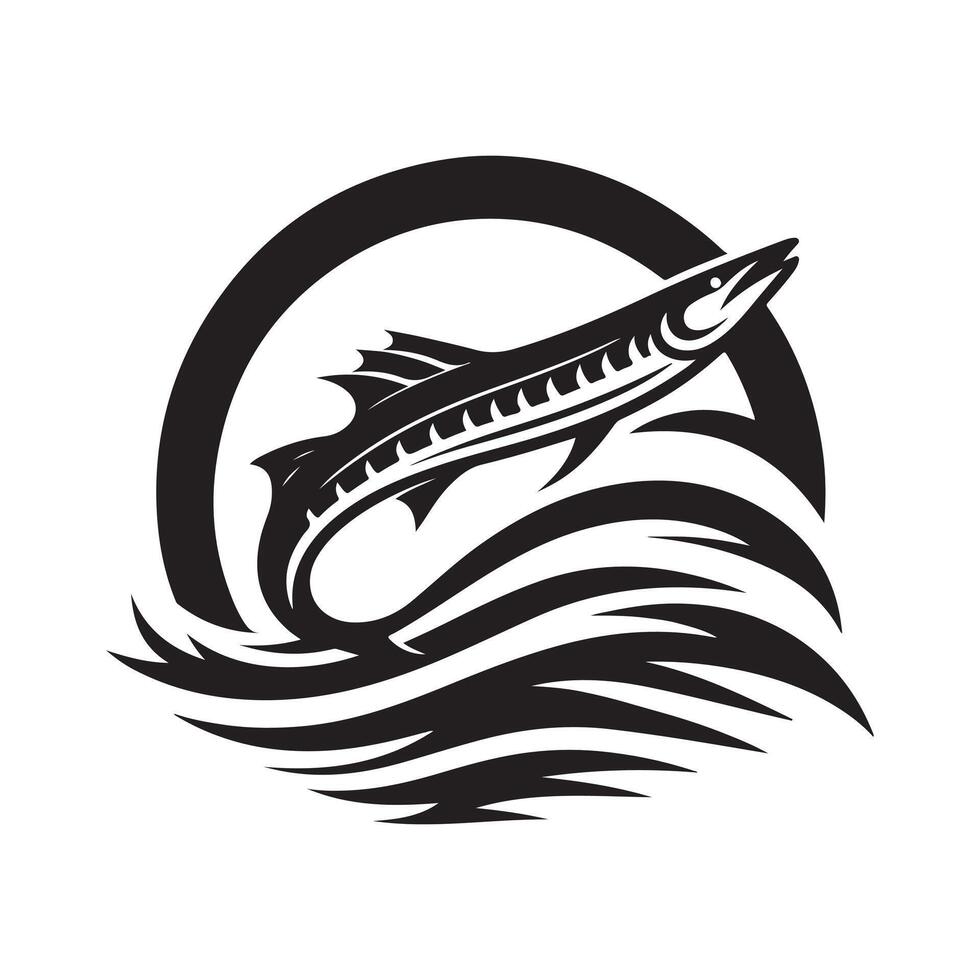 Clean and Simple Barracuda Silhouette vector