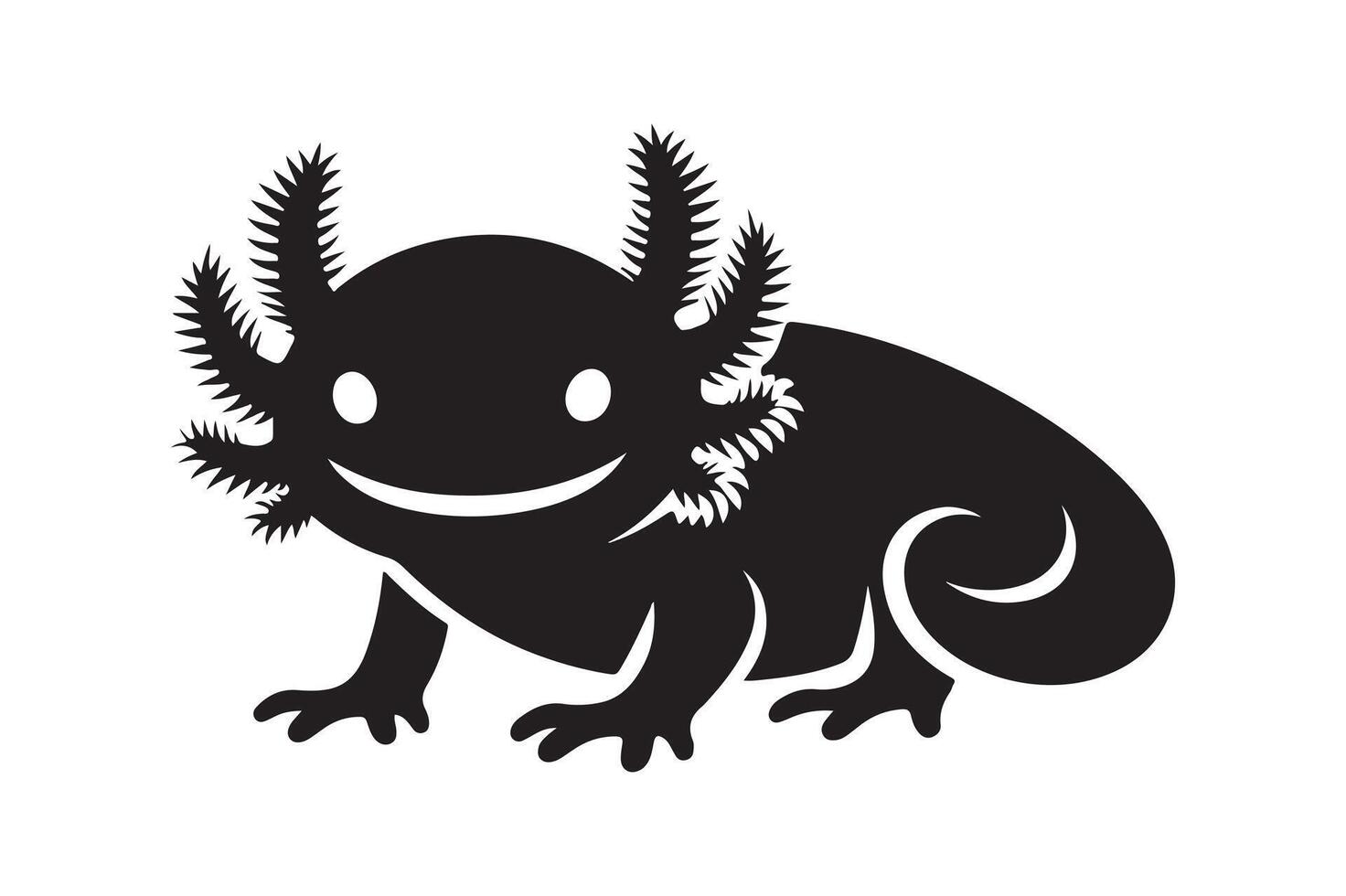 Black Axoloti Silhouette for Digital Use vector