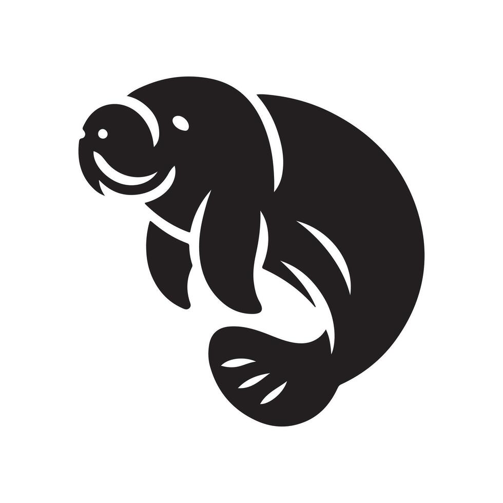 Manatee Silhouette for Marketing Materials vector