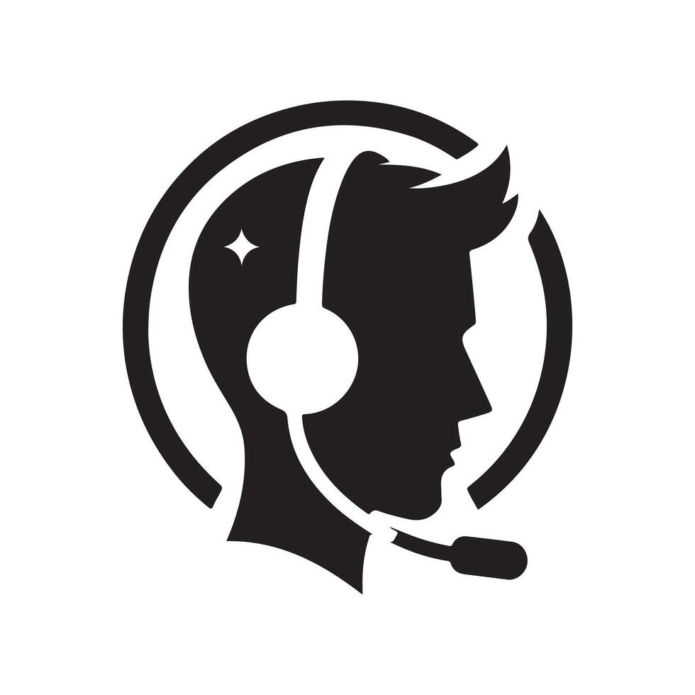Headphonic Black Illustration for Graphics vector