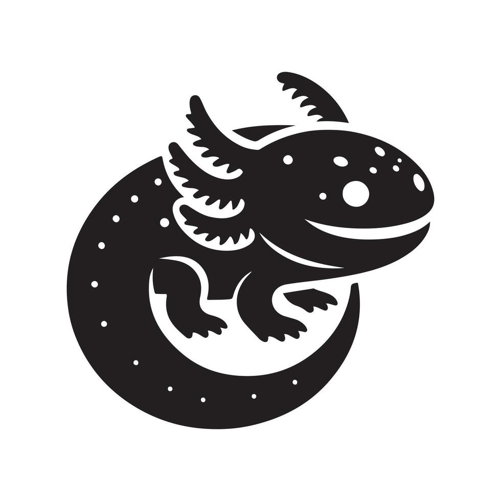 Axoloti Black Silhouette Clipart for Designers vector