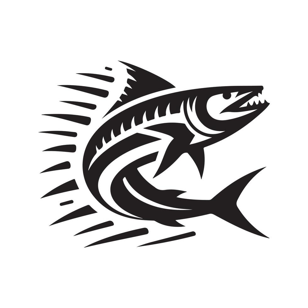 Barracuda Silhouette in Bold Black vector