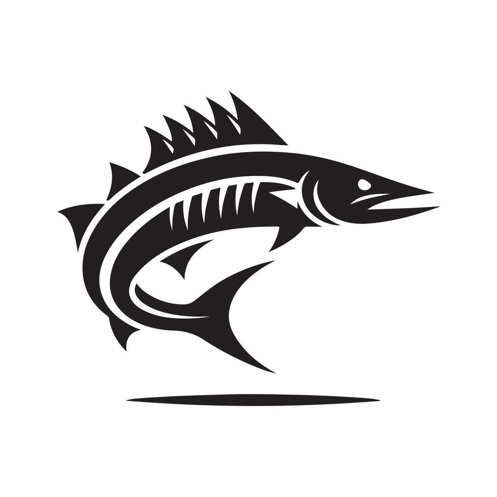 Modern Barracuda Silhouette Black Graphic vector