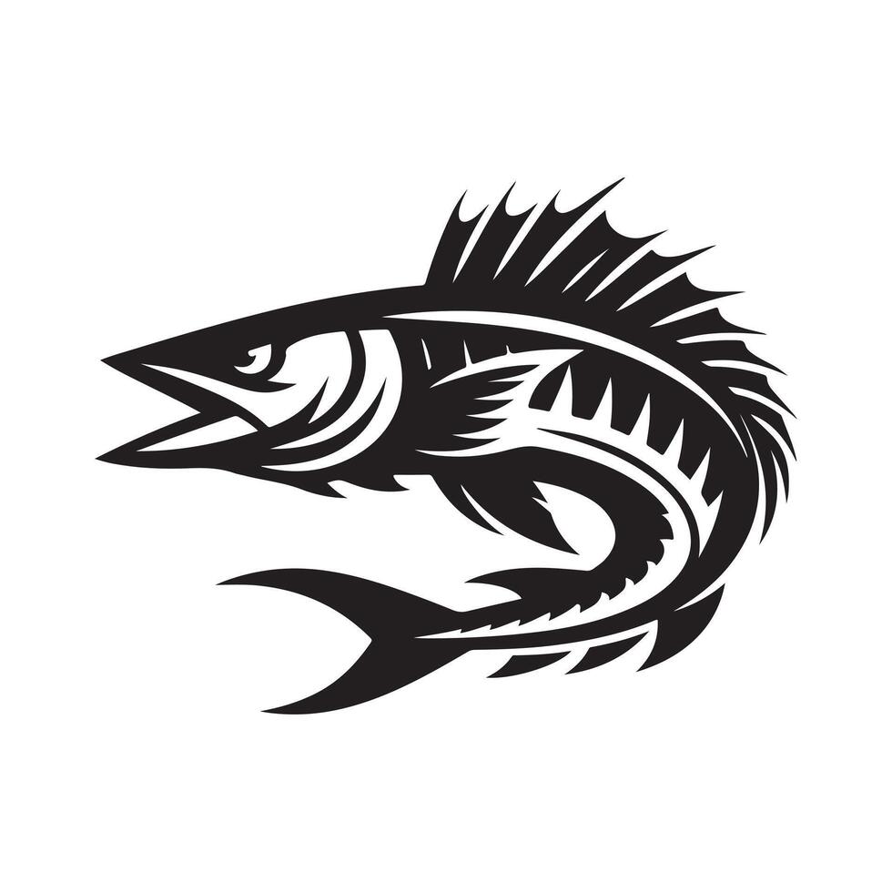 High Resolution Barracuda Silhouette Black vector