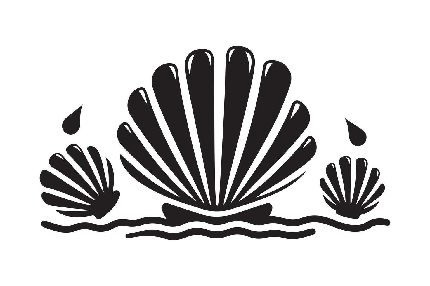 WebCustomizable Clams Silhouette Black Design vector