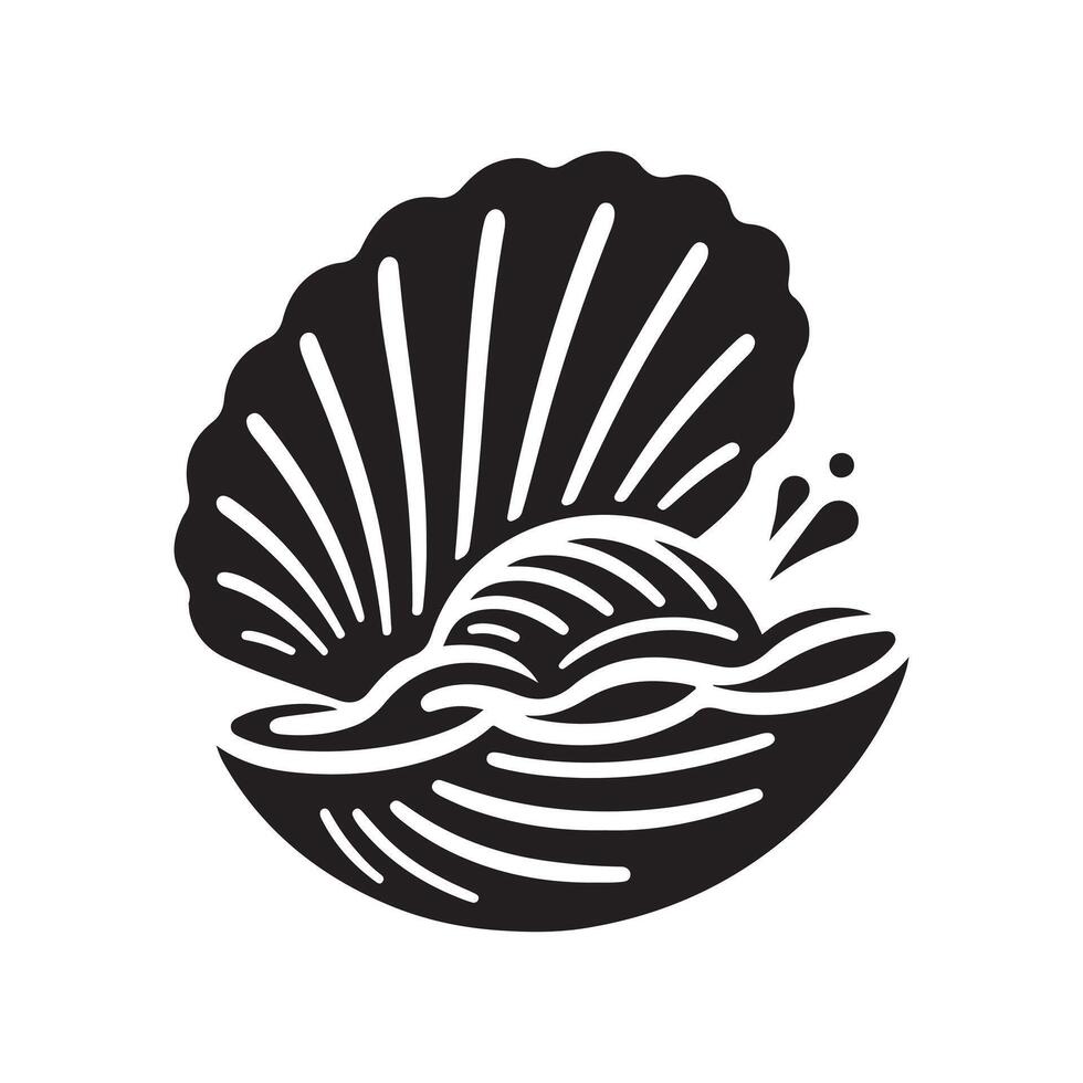 Clams Silhouette in Black Format vector