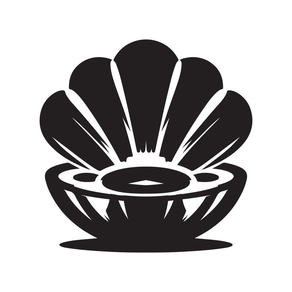 Elegant Clams Silhouette Design vector
