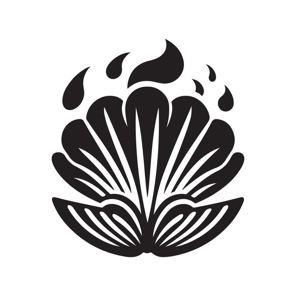 Simple Clams Silhouette Artwork vector