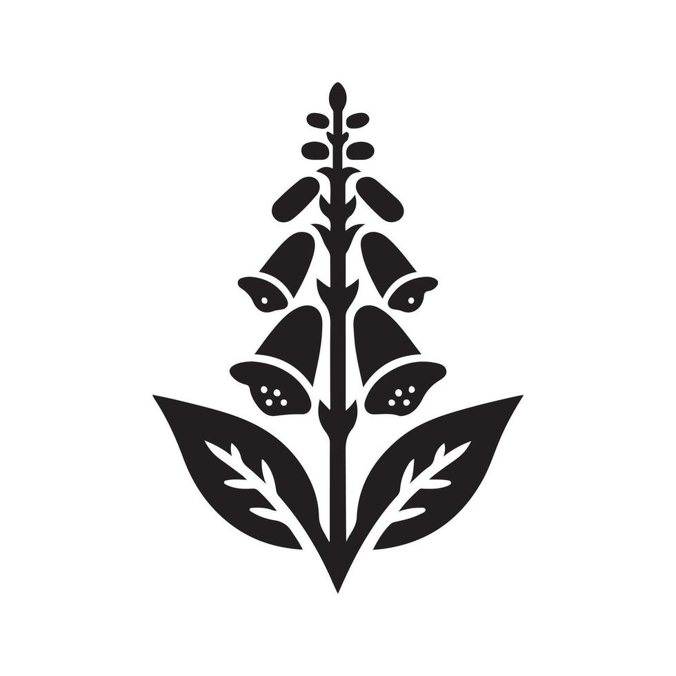 Foxglove Black Graphic for Digital Use vector