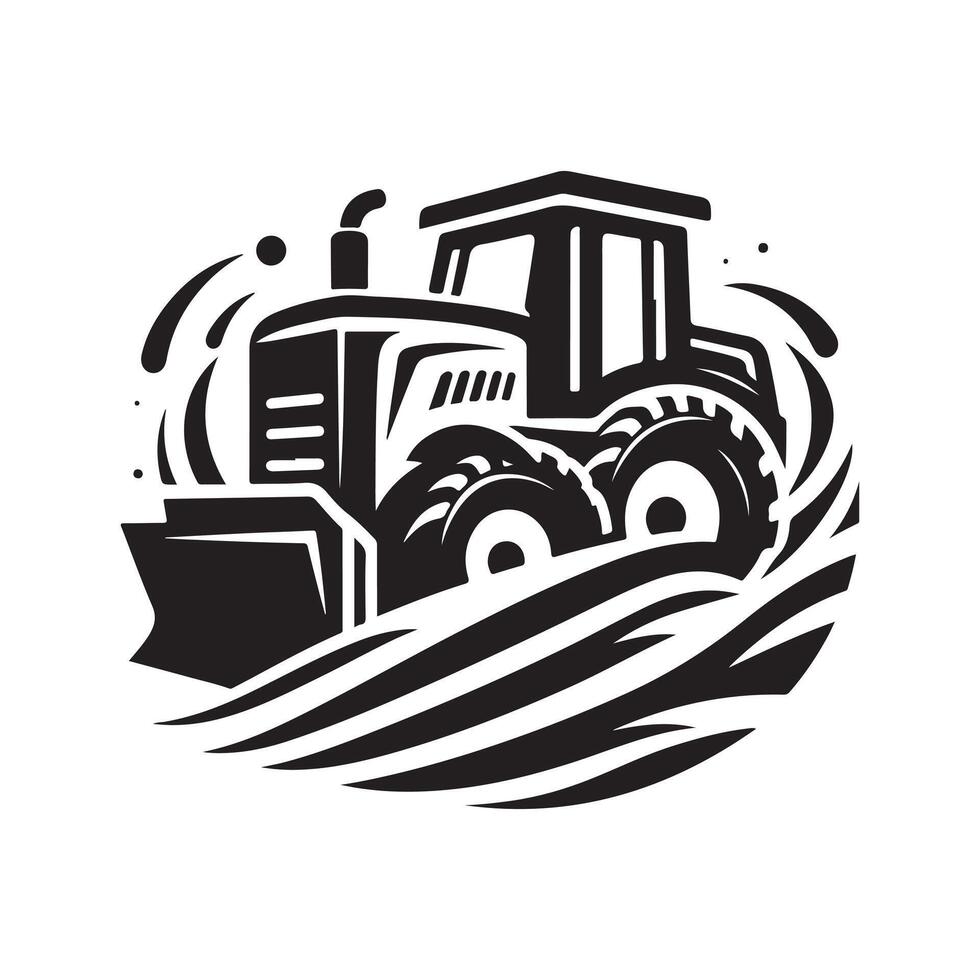 Bulldozer Silhouette in Black for Marketing vector