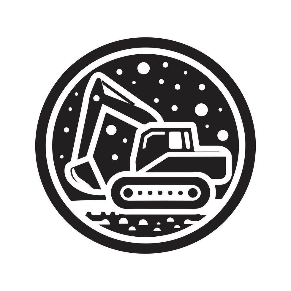 Excavator Black Clipart for Logos vector