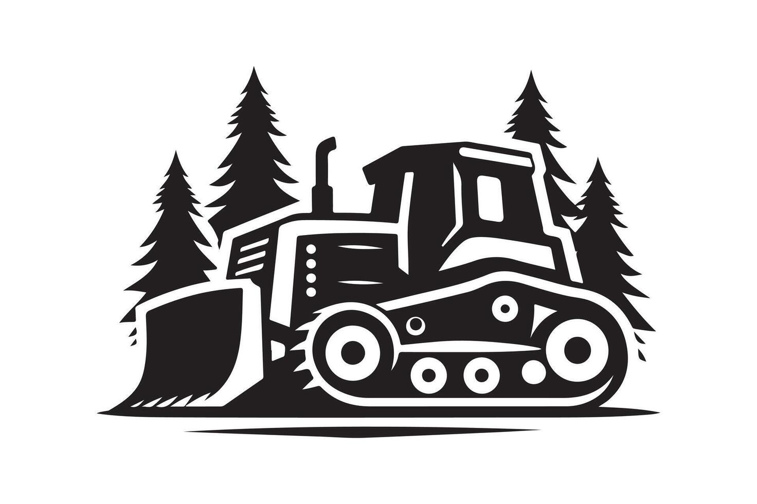 Bulldozer Black for Logo and Branding Designs vector