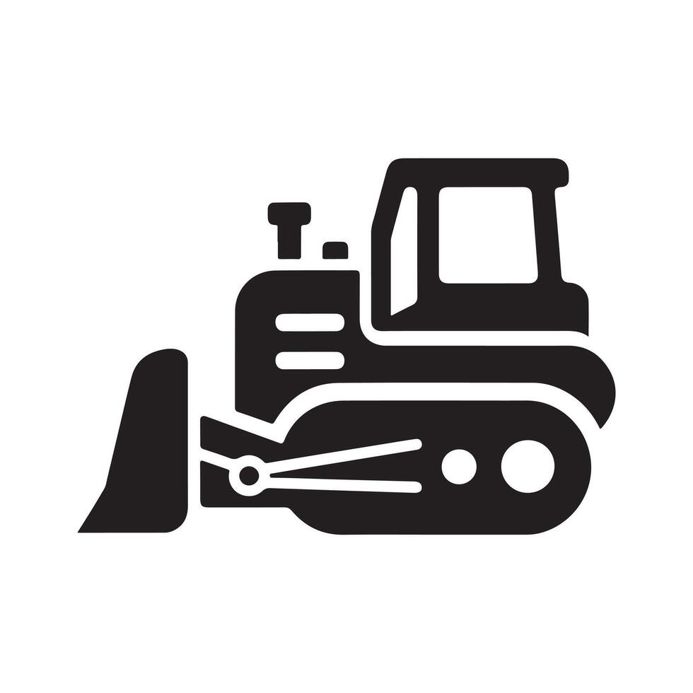 Professional Bulldozer Black Artwork vector