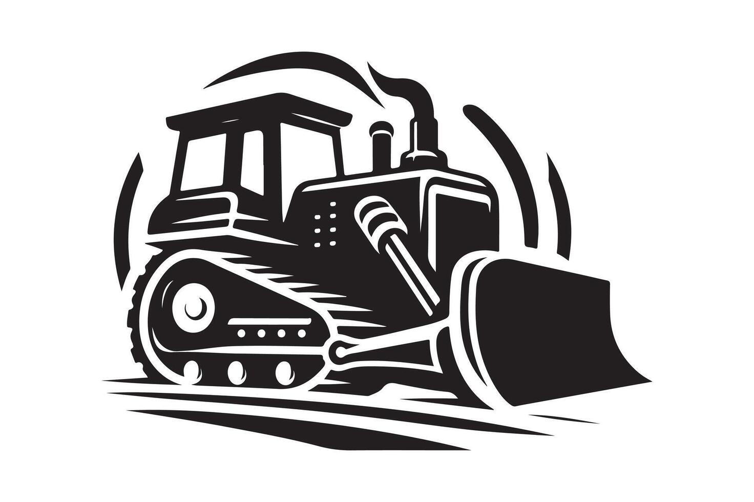 Bulldozer Black Design for Creative Use vector