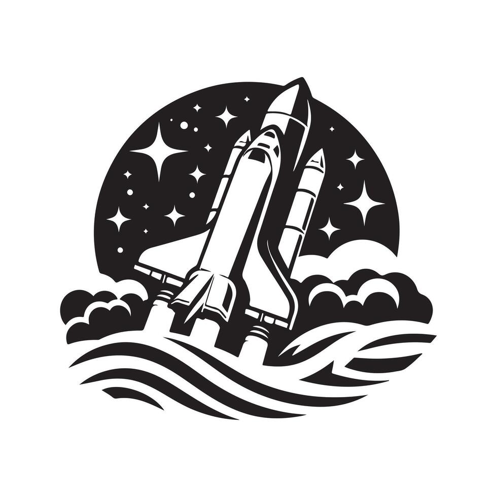 Space Shuttle Black Design for Creative Use vector