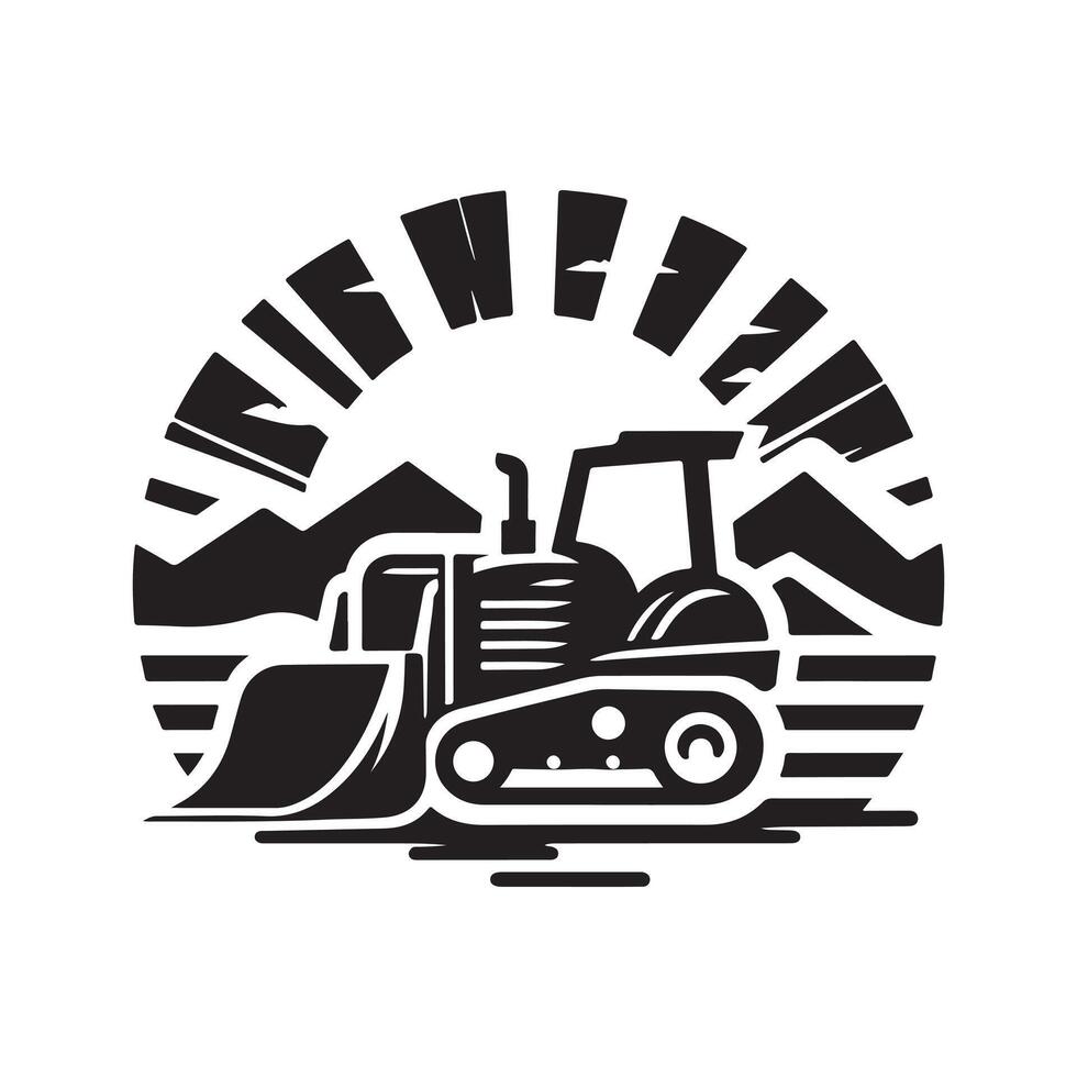 Bulldozer Black Art for Digital Use vector