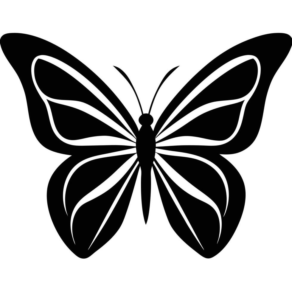 vintage set of butterflies with different positions of wings in engraving style.Different butterflies set. illustration Coll vector
