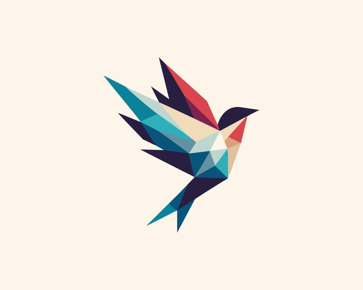 A bird is made up of triangles vector