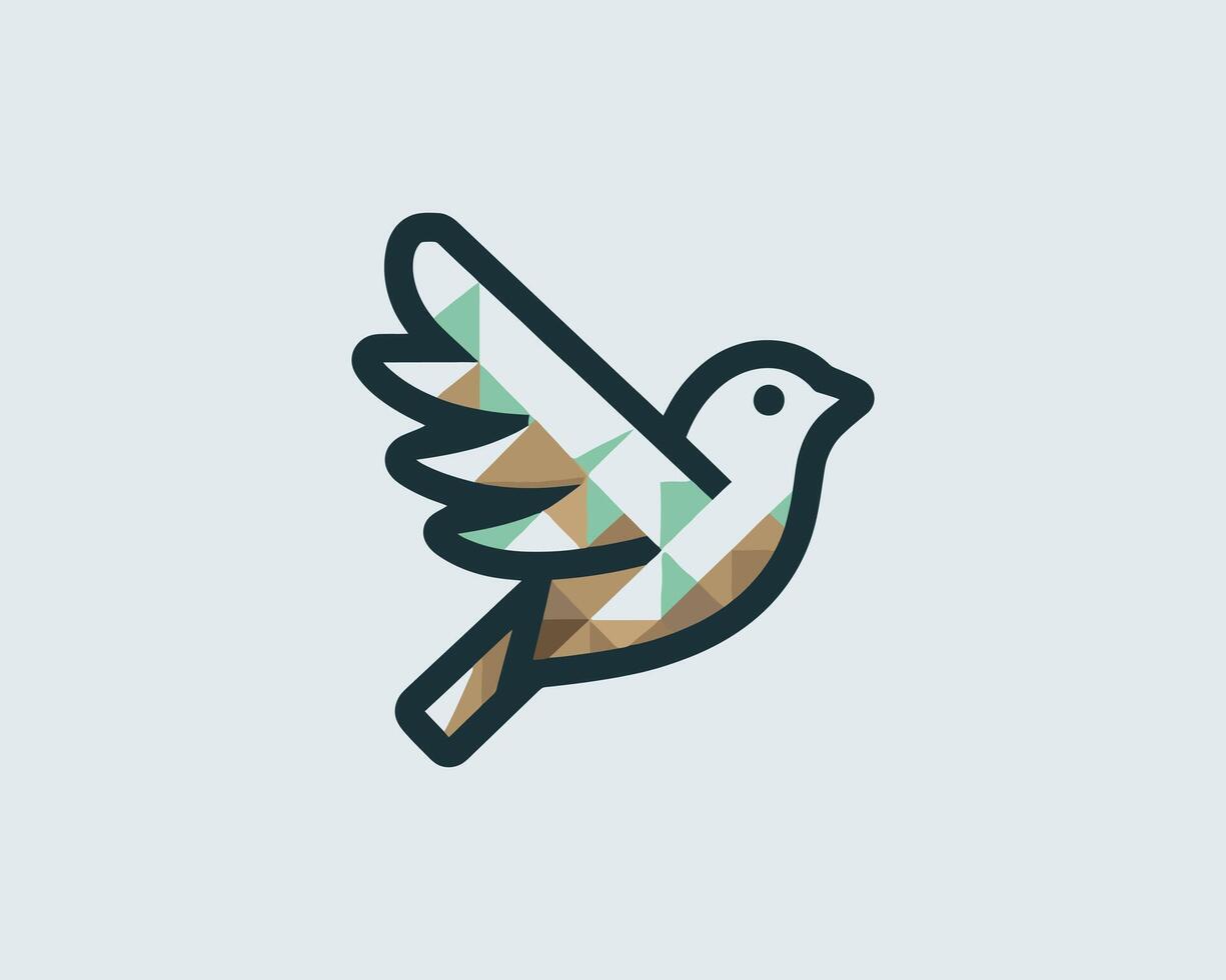 A bird with geometric patterns on it's wings vector