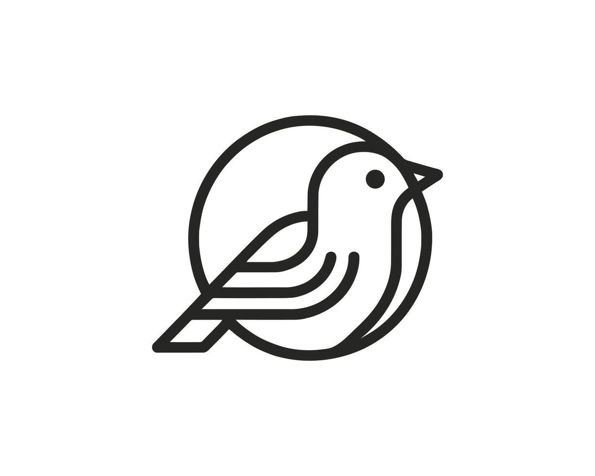 A bird logo in a circle on a white background vector