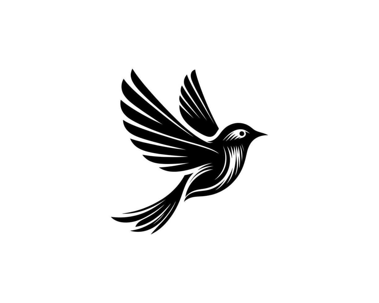A black and white bird logo vector