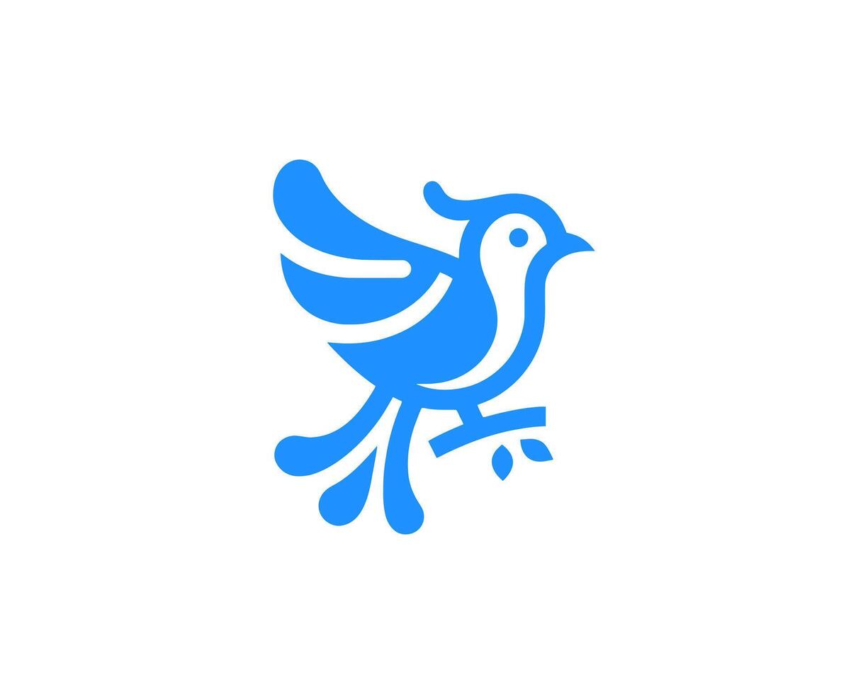 A blue bird logo with a white background vector