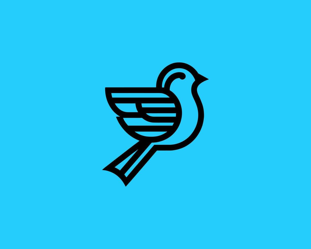 A bird logo on a blue background vector