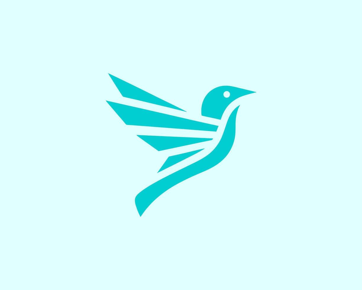 A bird logo with a blue background vector