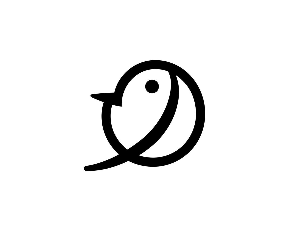 A black and white logo of a bird vector