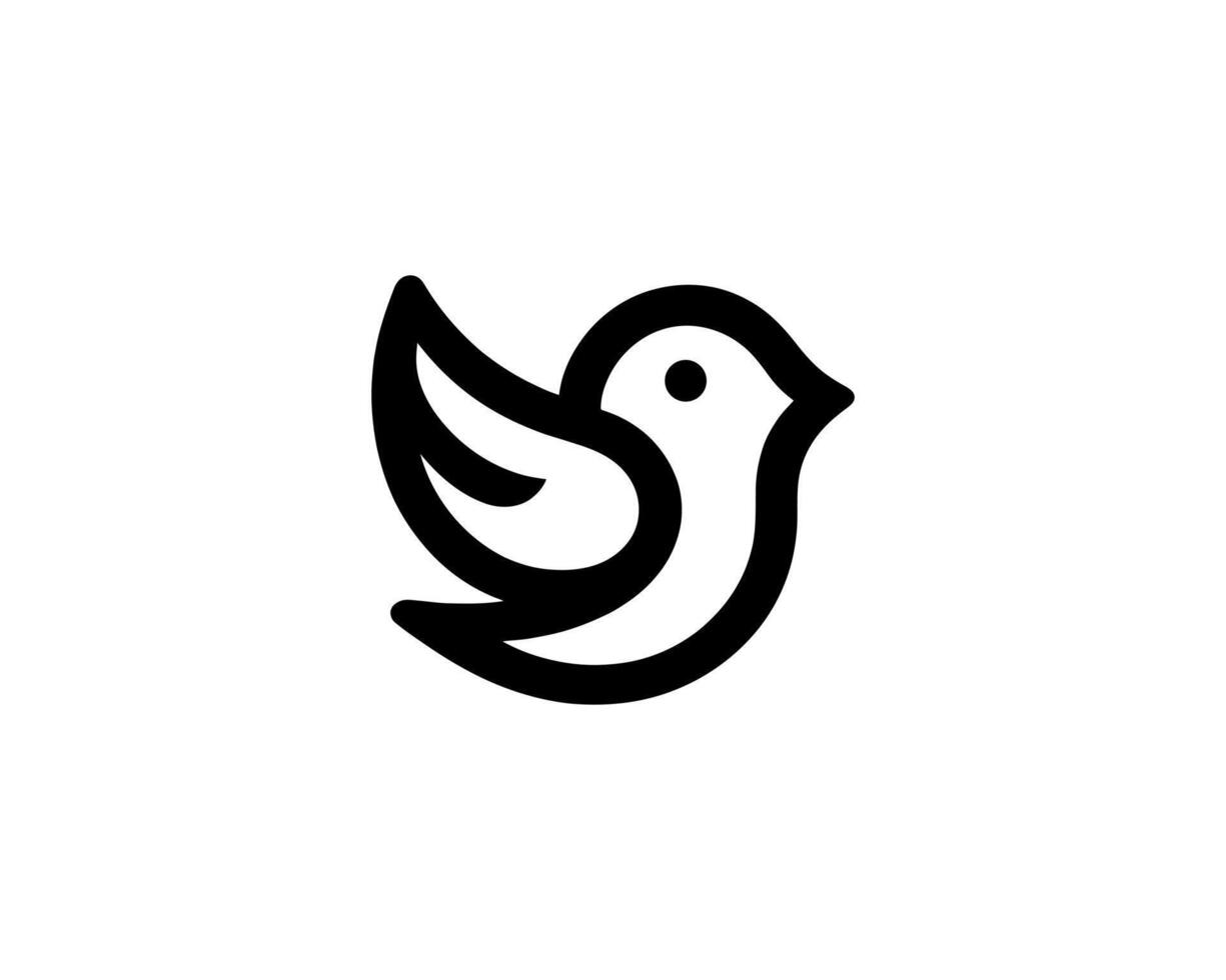 A bird logo with a black outline vector