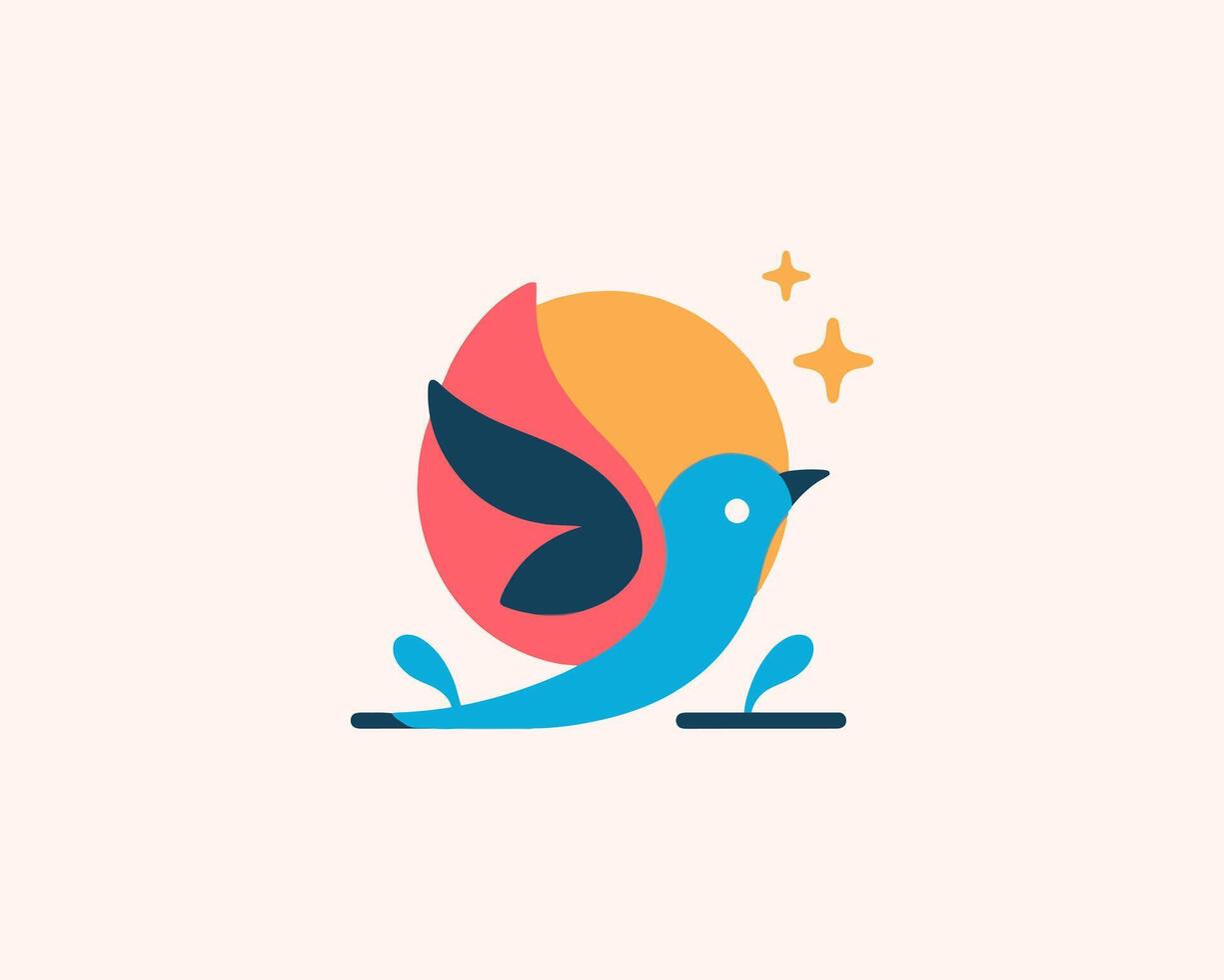 A bird with a star on its head vector