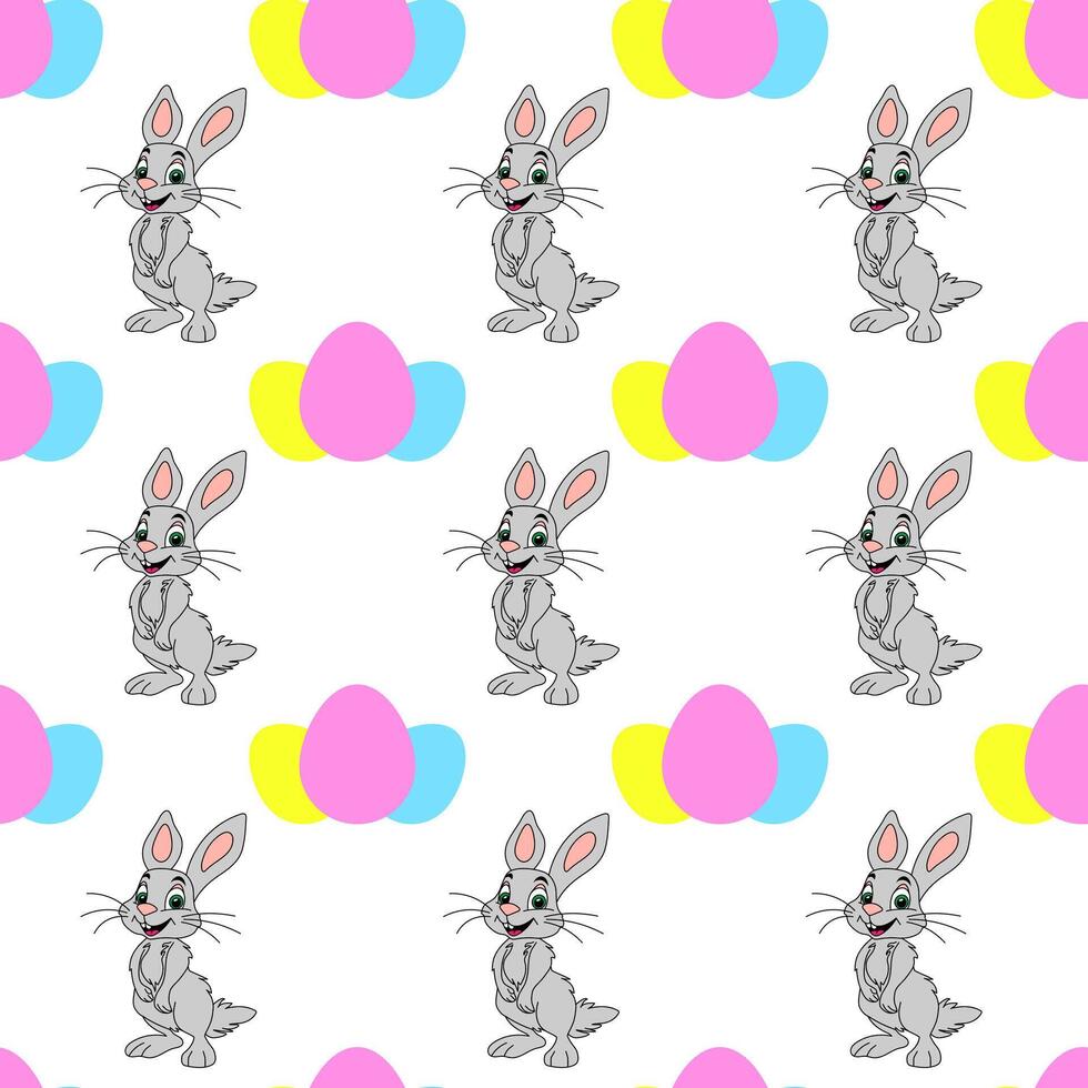 bunny and egg pattern easter packaging vector