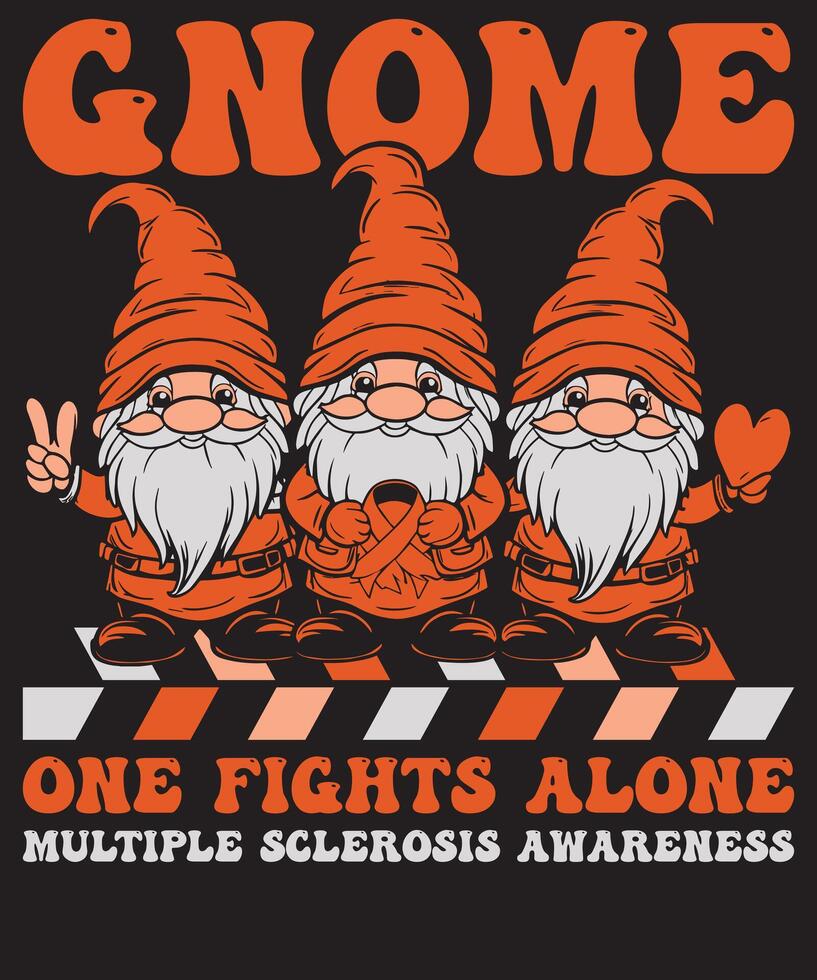 Her Fight is My Fight Multiple Sclerosis Awareness Gnome Design vector