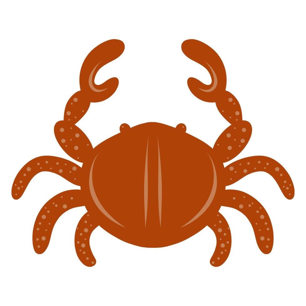 Cartoon illustration of an orange stylized crab vector