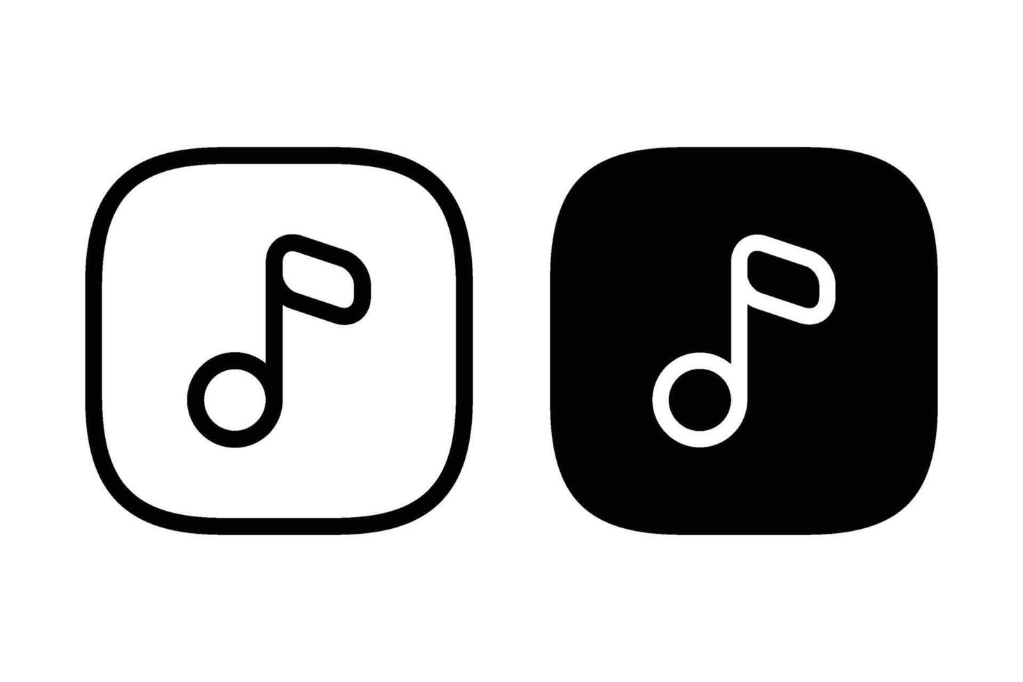Music note icons set. for mobile concept and web design on white background vector