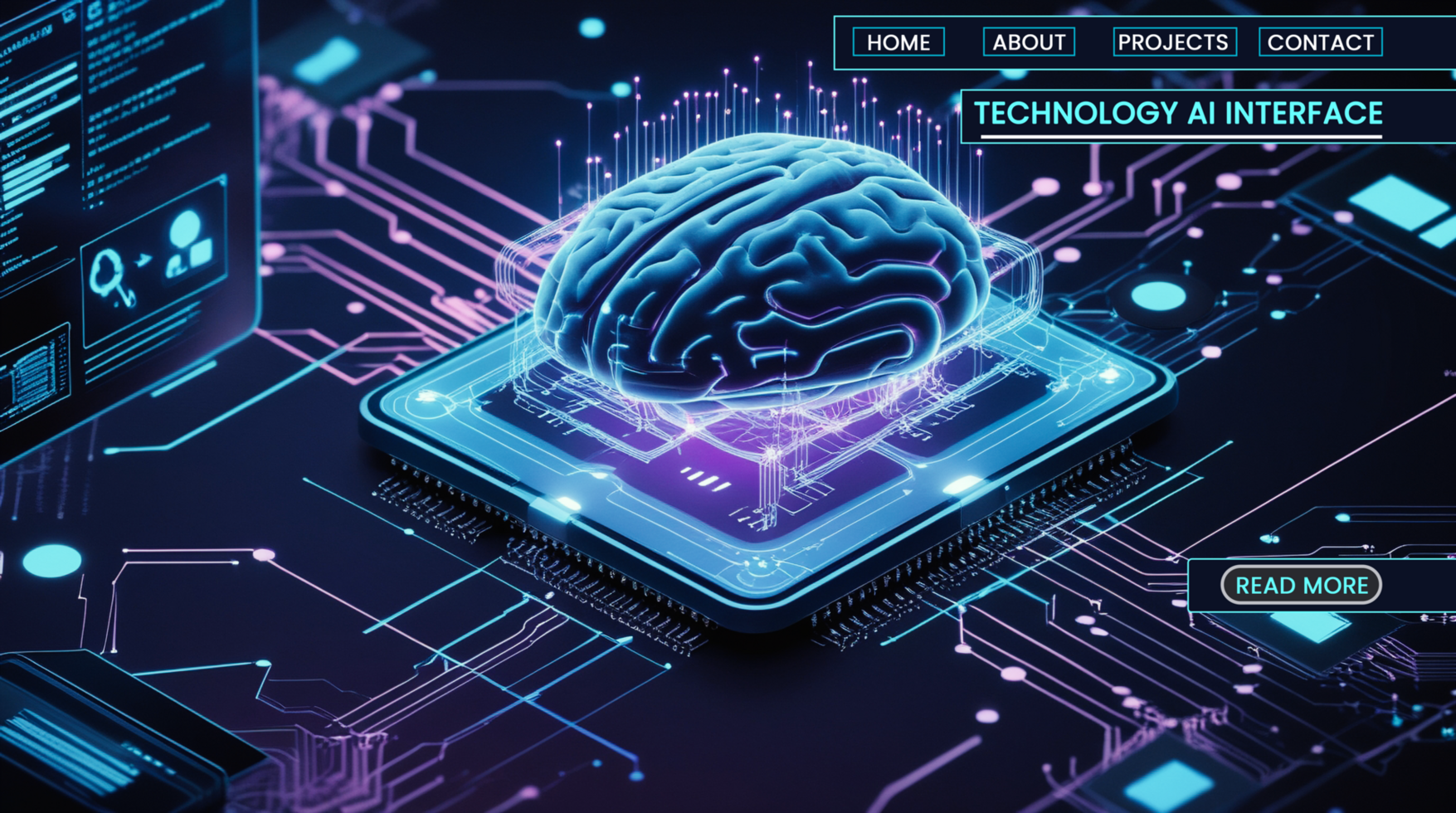 Hi tech futuristic networking and artificial intelligence in abstract technology banners design psd