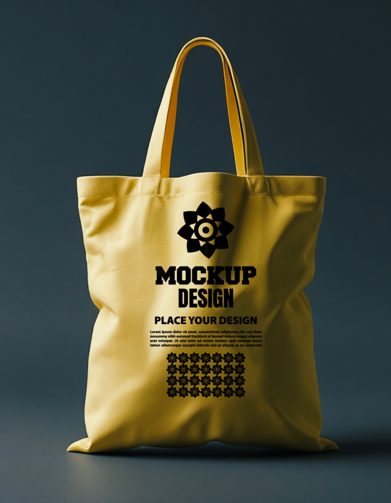 Professional tote bag mock up featuring a reusable grocery tote for advertising and marketing use psd