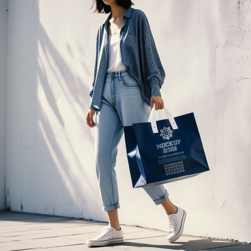 Tote bag mockup designed for presenting stylish tote bag concepts in promotional materials psd