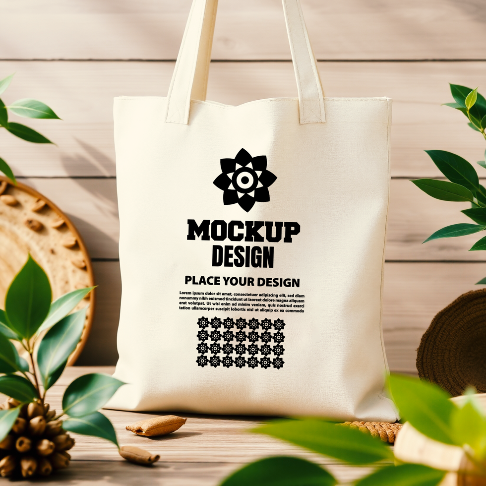 Tote bag mock up with a professional fabric shopping bag for branding packaging and promotional use psd