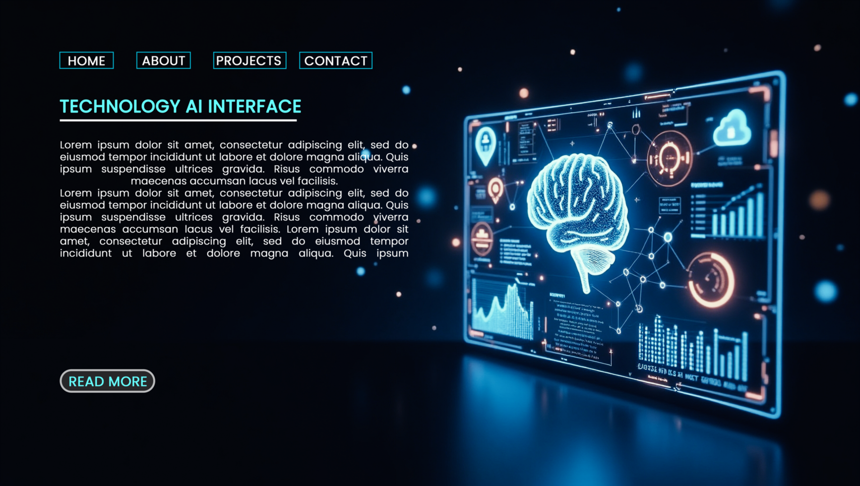 Advanced artificial intelligence and hi-tech technology web banners with futuristic cyber designs psd