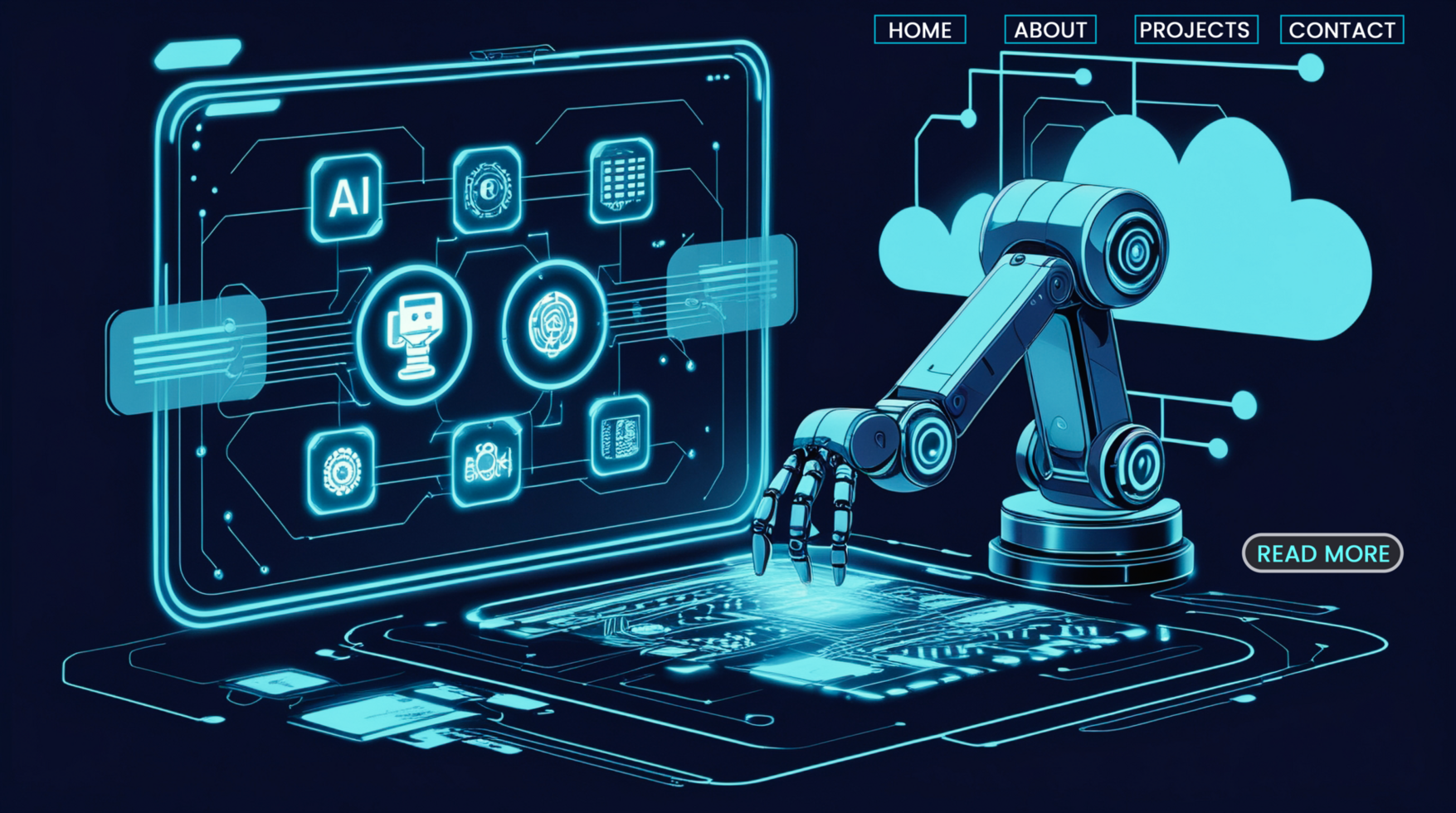 Digital intelligence and hi tech artificial technology banners for futuristic cyber concepts psd