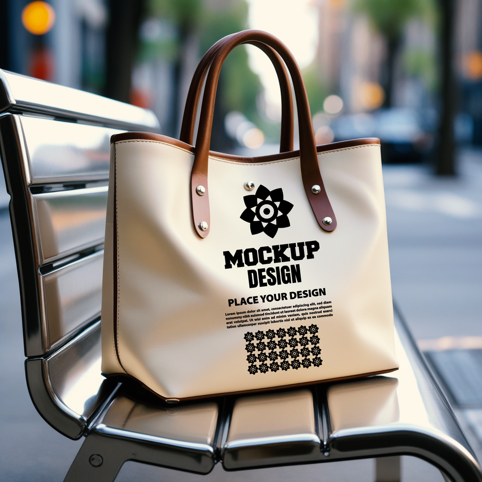 High quality tote bag mockup displaying an empty tote bag for branding and advertising psd