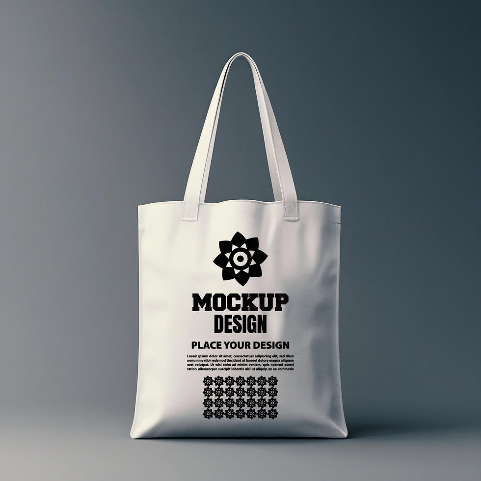 White lady bag mock up showing a professional white tote perfect for branding advertisement and packaging psd