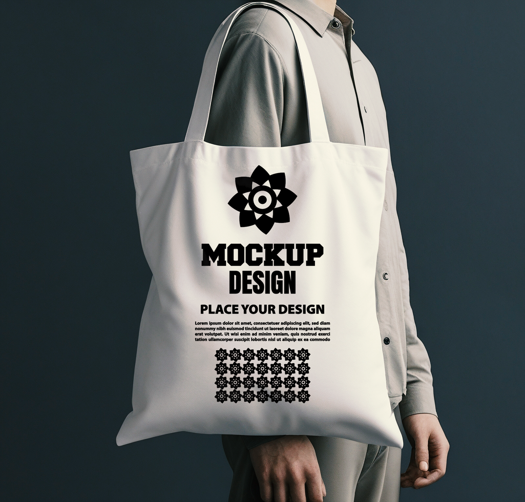 Clean and modern tote bag mock up featuring a high resolution tote for branding and advertising psd