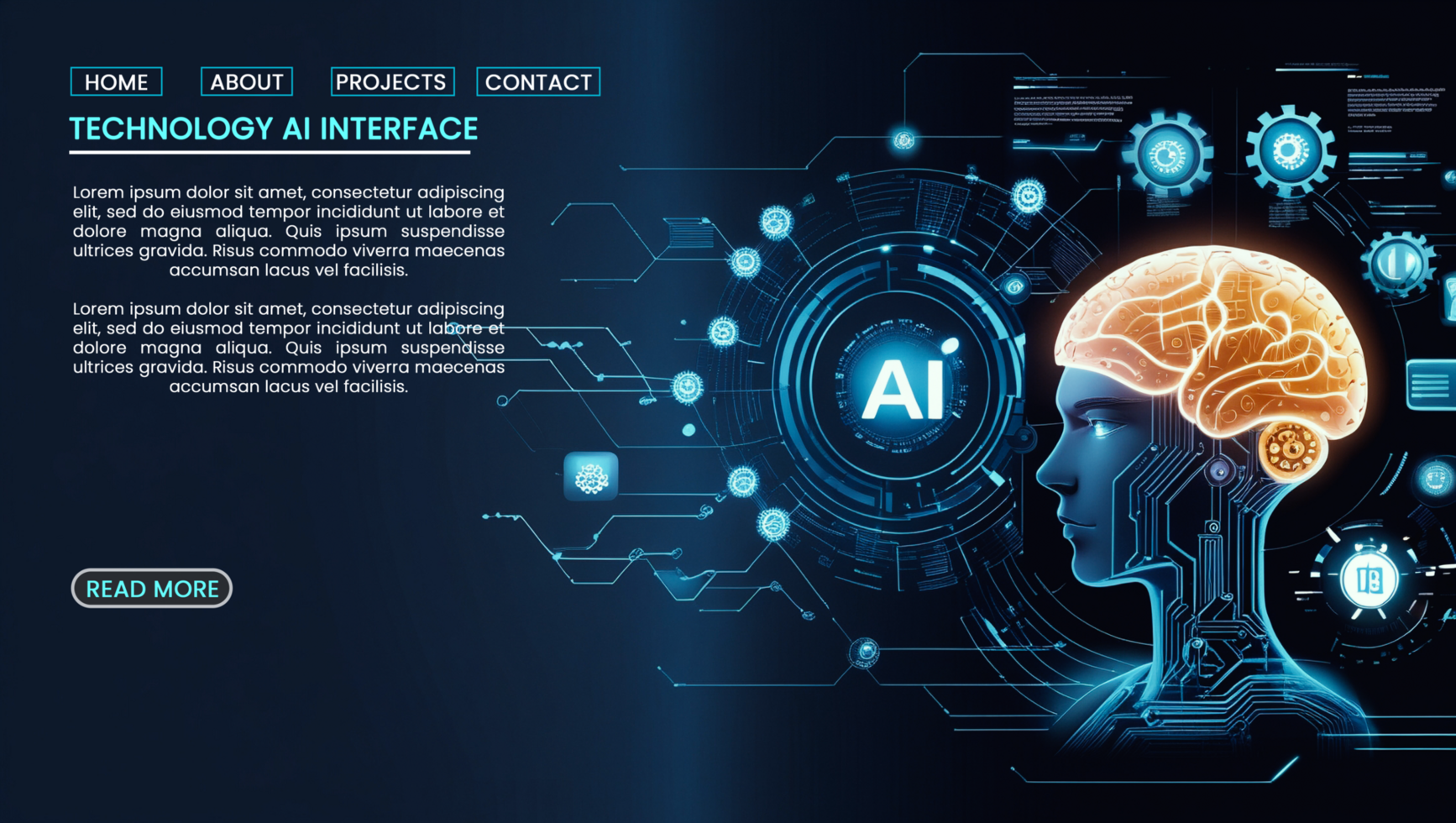 Modern hi tech technology banners with artificial intelligence and futuristic cyber connectivity psd