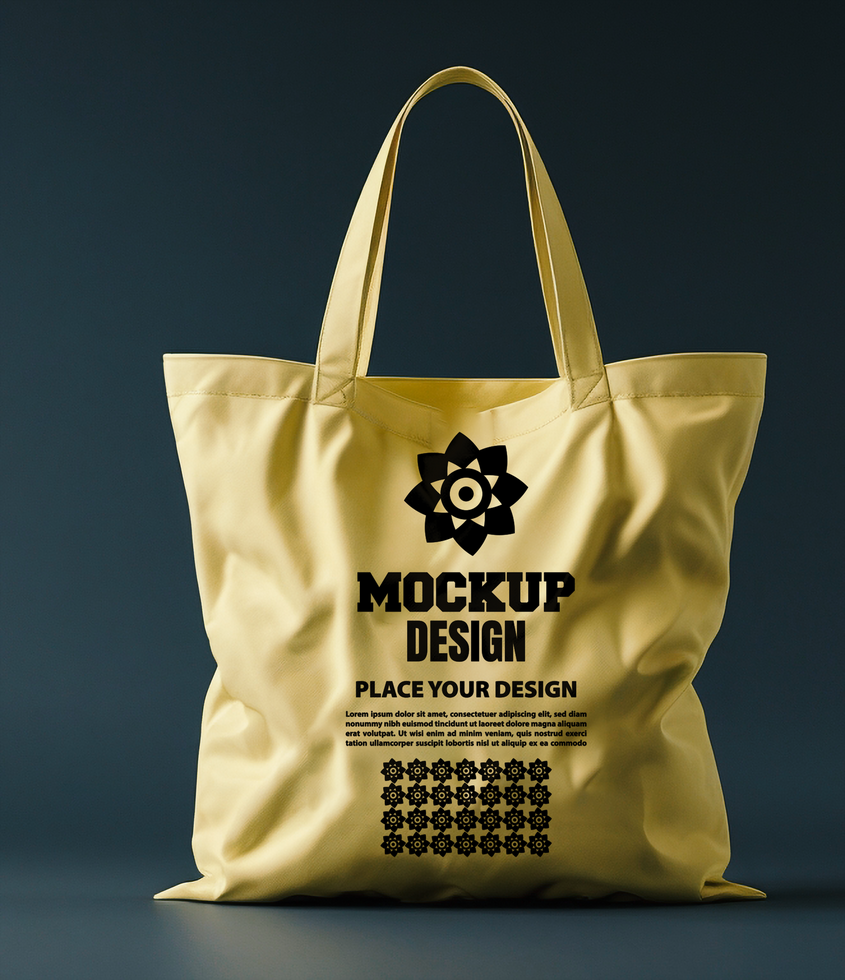 Tote bag mock up with an isolated white fabric bag ideal for showcasing custom design branding psd