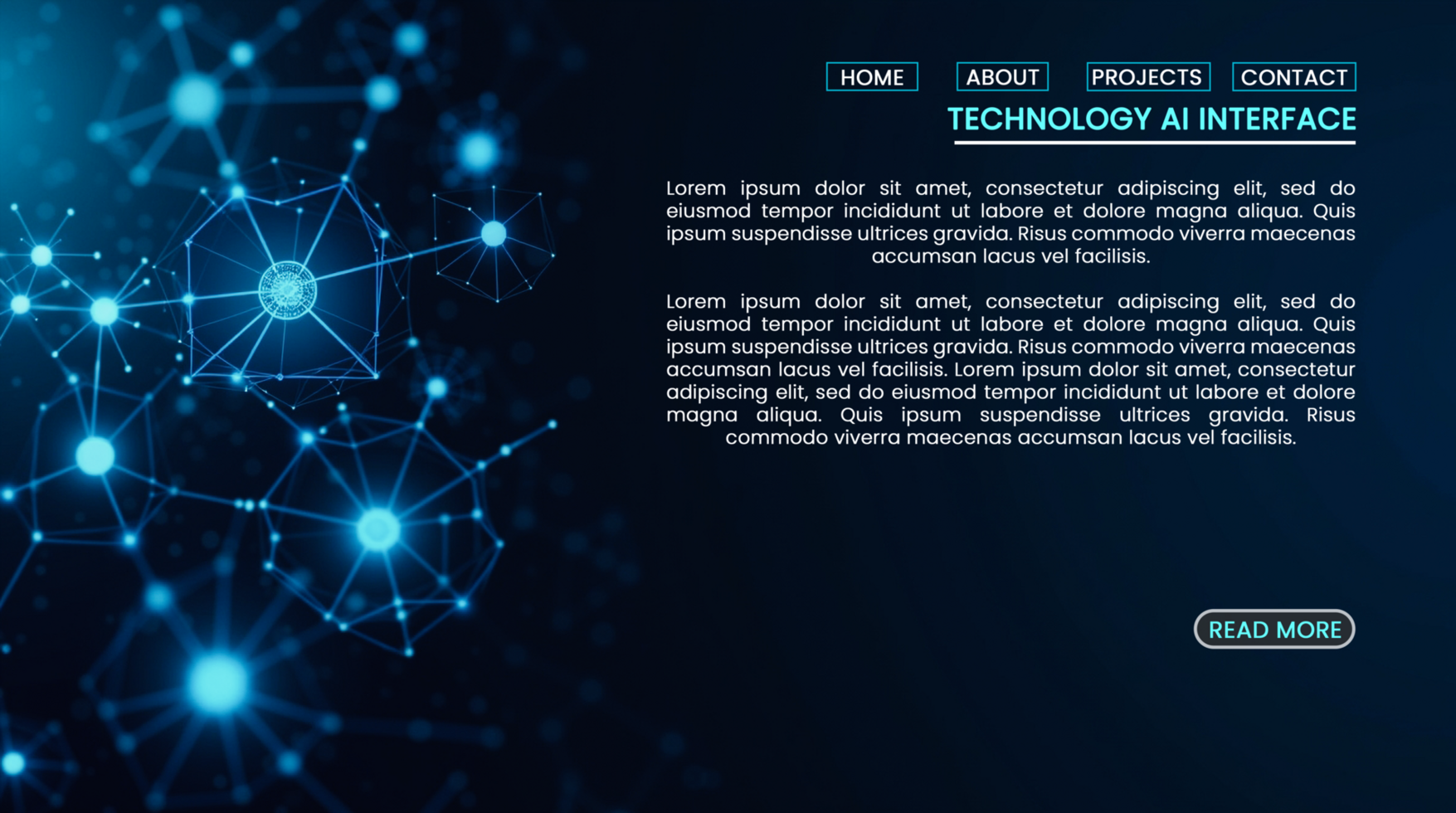 Hi tech futuristic networking and artificial intelligence in digital cyber technology web home page banners psd