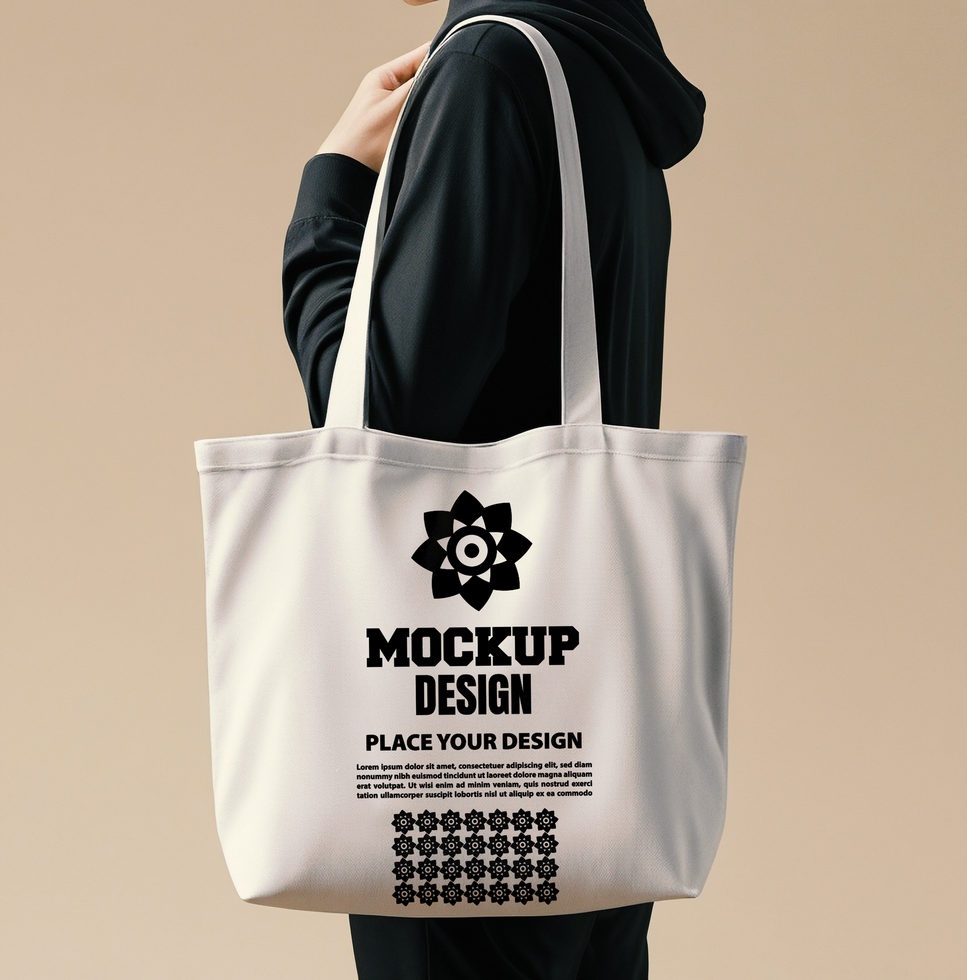 Tote bag mock up featuring an isolated fabric shopping bag for branding packaging and advertising psd