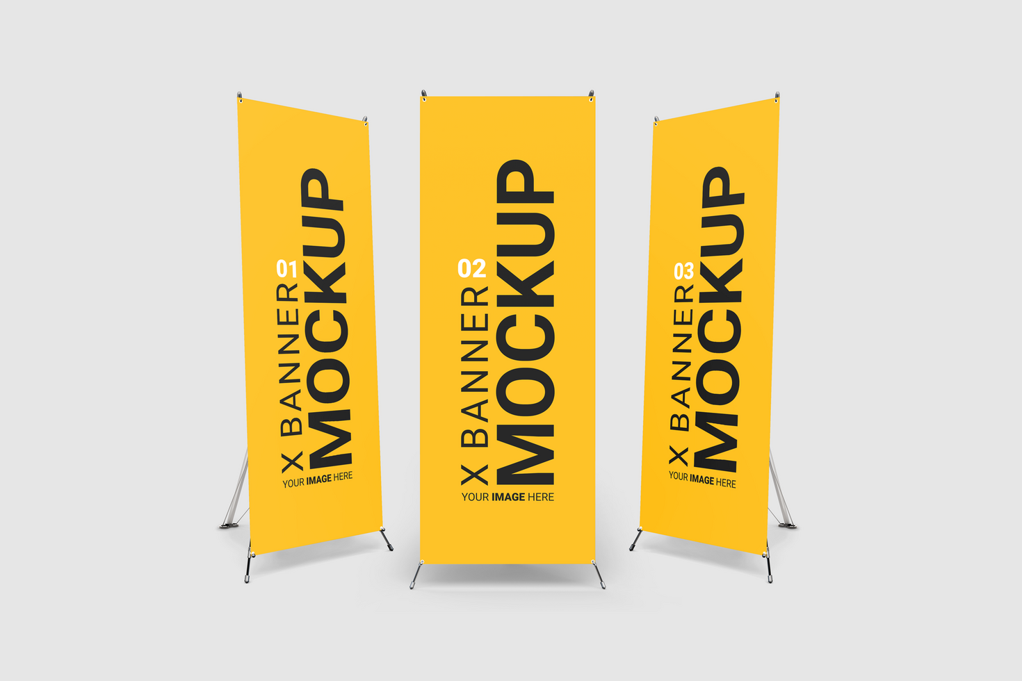 3 STANDING BANNER MOCKUPS psd