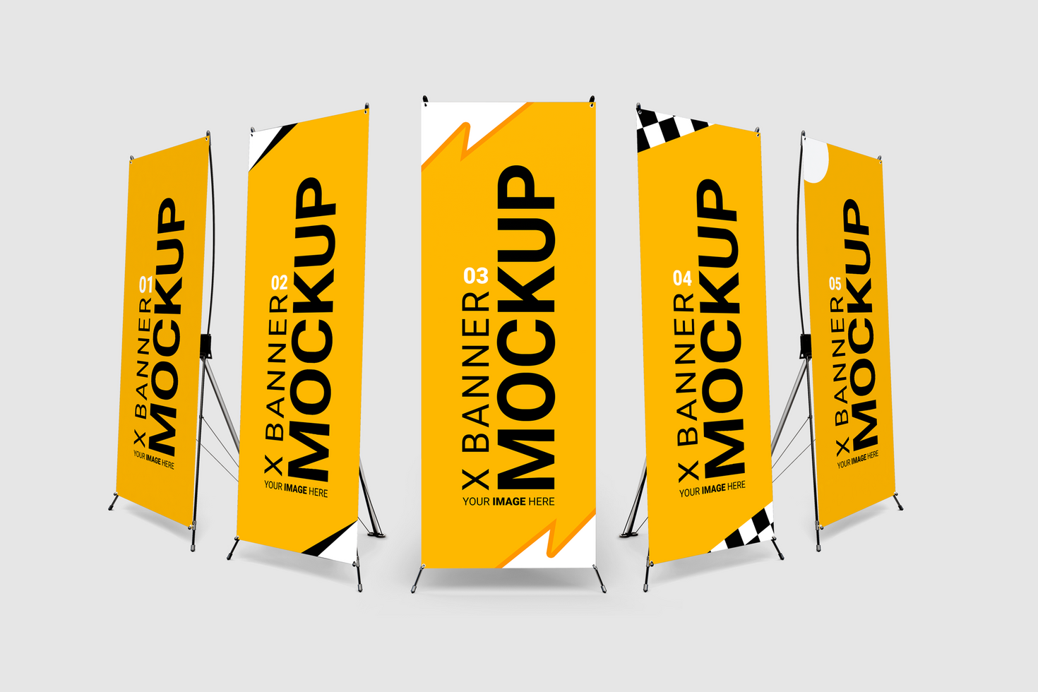 5 X STANDING BANNER MOCKUP psd